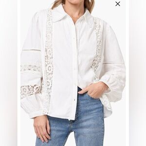 CIEBON Mollie Lace Trim Shirt White Size XS